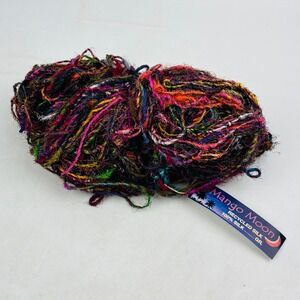 Mango Moon Skein Recycled Silk Yarn 100% Silk Bright Multicolor 150 Yards 175g